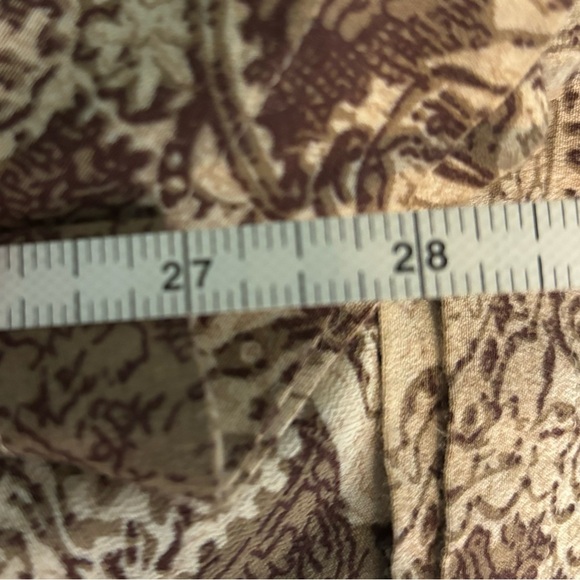 Vintage The Limited Womens Rayon High Waisted Wide Leg Tan Brown Pattern Pants M - Picture 10 of 11